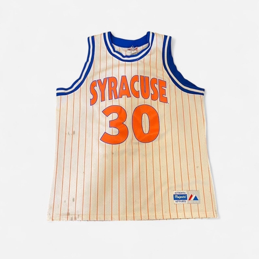 Vintage 80s stripped Syracuse orange white and blue basketball jersey